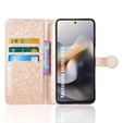 Etui z klapką do Motorola Moto G56 5G, Wallet Rhombus, złote