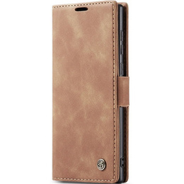 Etui CASEME do Samsung Galaxy S22 Ultra, Leather Wallet Case, brązowe