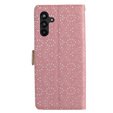Etui z klapką do Samsung Galaxy A55 5G, Wallet Pocket Zipper Lace, różowe