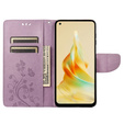 Etui z klapką do Oppo Reno8 T 4G, Butterfly, fioletowe