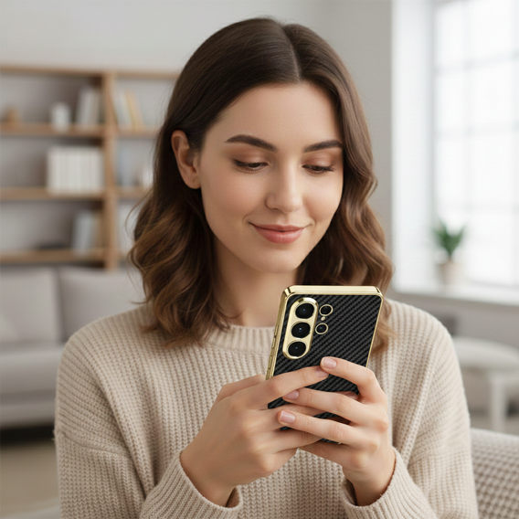 Etui do Samsung Galaxy S26 Ultra, GKK Leather, carbon czarne