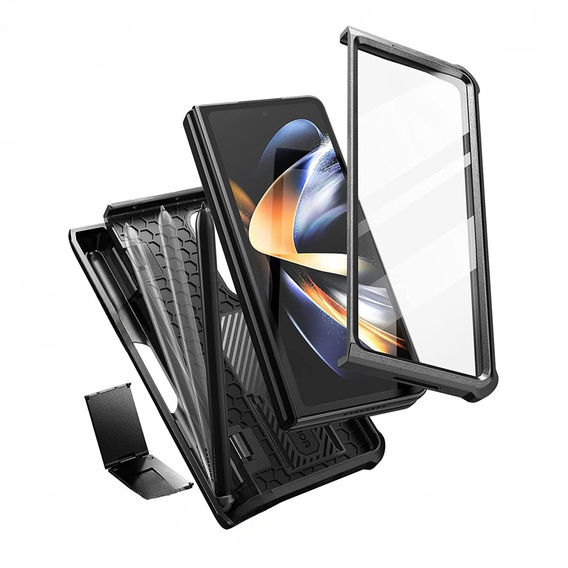 OUTLET Etui pancerne do Samsung Galaxy Z Fold 4 5G, Dexnor Full Body S-Pen Slot, czarne