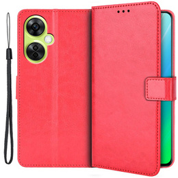 Etui z klapką do OnePlus Nord CE 3 Lite 5G, Crazy Horse Wallet, czerwone