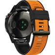 Pasek Silikonowy do Garmin Fenix 5X/6X/7X, Pomarańczowy / Czarny