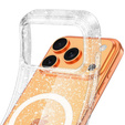 Etui do iPhone 17 Pro Max, do MagSafe, brokatowe, przezroczyste