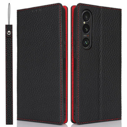 Skórzane etui do Sony Xperia 1 VI, Grain Leather, czarne