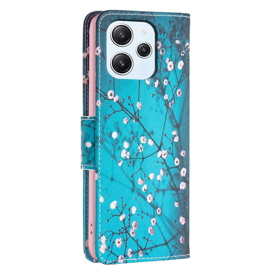Etui z klapką do Xiaomi Redmi 12 4G, Wallet, Sakura niebieskie
