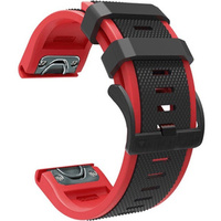 Pasek Silikonowy do Garmin Fenix 5/6/7 Forerunner 945/935, Czarny / Czerwony