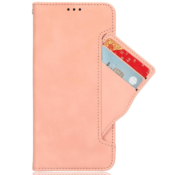 Etui z klapką do Motorola Edge 60 Pro – Card Slot Wallet, różowe