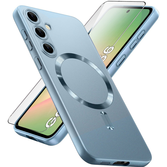 Etui do Samsung Galaxy A56 5G, ColorMag, do MagSafe, niebieskie + Szkło hartowane 9H