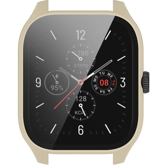 2w1 Etui + Szkło hartowane do Amazfit GTS 4, Beżowe