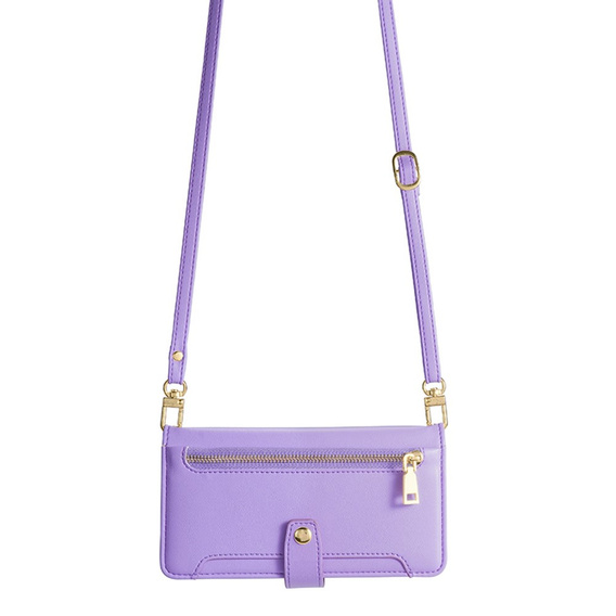 Etui z klapką do Oppo A78 4G, Wallet Zipper Pocket, fioletowe