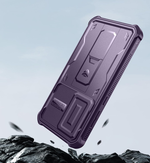 Etui pancerne do Samsung Galaxy S24 FE, Dexnor Full Body (Two Frames), fioletowe