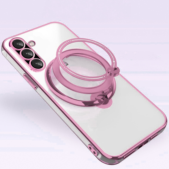 Etui Magnetyczne do Samsung Galaxy A56 5G, do MagSafe, różowe + Szkło 9H