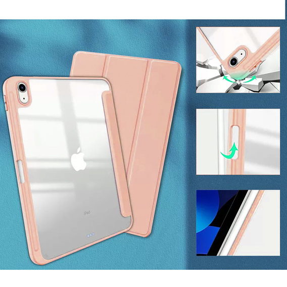 Etui do iPad 11 2025 / iPad 10.9 2022 , Smartcase Hybrid, z miejscem na rysik, rose gold