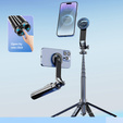 Blavec Selfie Stick Aluminium Fusion P06 Magsafe tripod + pilot + mocowanie 1,34 metra - czarny