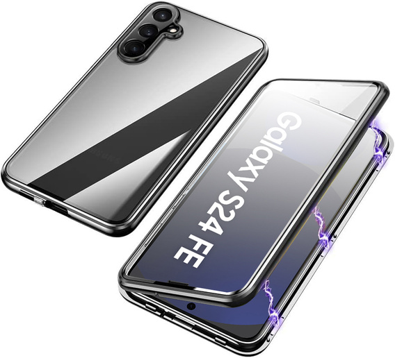 Etui do Samsung Galaxy S24 FE, Magnetic Dual Glass, czarne
