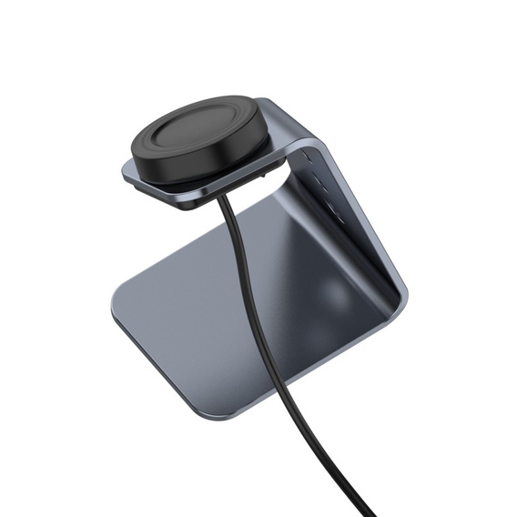 Aluminiowa Stacja Dokująca Ładowarka do Samsung Galaxy Watch 3/4/5/6/7 Active 2/Watch 5 Pro/Watch Ultra, Szara
