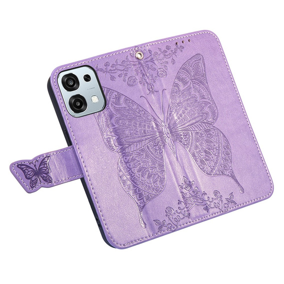 Etui z klapką do Oppo A6 Pro 5G, Butterfly, fioletowe