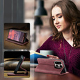 Etui CASEME do OnePlus 15, Leather Wallet Case, bordowe