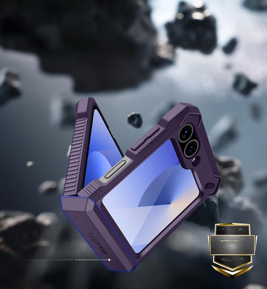 Etui pancerne do Samsung Galaxy Z Flip7 FE / Z Flip6, Dexnor, fioletowe