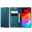 Etui do iPhone 17, ERBORD Vintage portfel z klapką, niebieskie