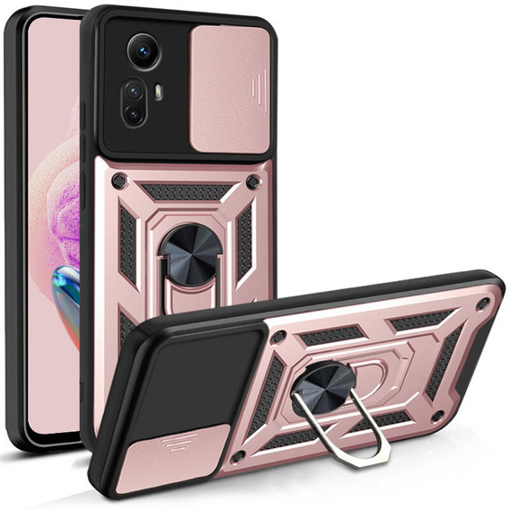 Etui pancerne do Xiaomi Redmi Note 12S 4G, CamShield Slide, różowe rose gold