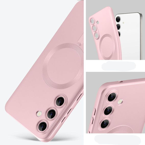 Etui do Samsung Galaxy A56 5G, ColorMag, do MagSafe, różowe + Szkło hartowane 9H