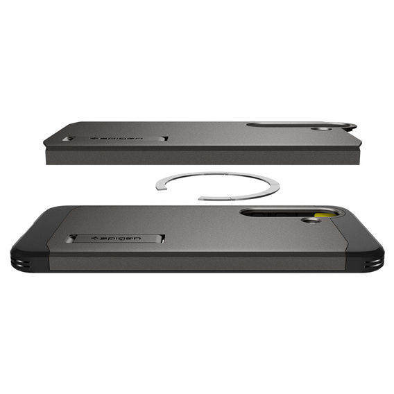Etui Spigen do Samsung Galaxy S25+ Plus, Tough Armor Mag MagSafe, szare + Szkło Hartowane 9H