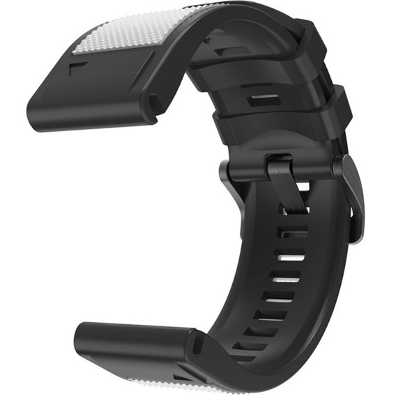 Pasek Silikonowy Quickfit 22mm do Garmin, Biały / Czarny