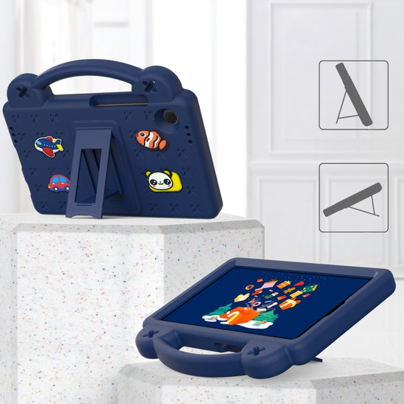 Etui do Samsung Galaxy Tab A11/A9, Cute Patterns, z podstawką, Granatowe