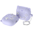 Etui silikonowe do AirPods Pro 3, Kocia Łapka z brelokiem - fioletowe