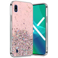 Etui do Samsung Galaxy A10, Glittery, różowe