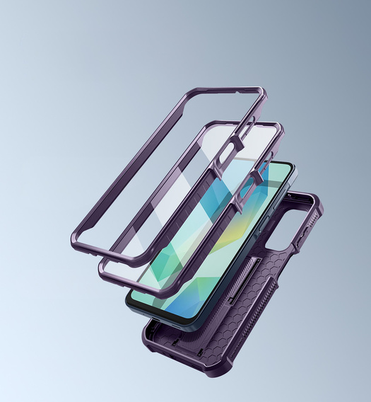 Etui pancerne do Samsung Galaxy A16 / A16 5G, Dexnor Full Body (Two Frames), fioletowe