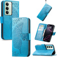 Etui z klapką do Xiaomi Redmi 15 5G / 4G, z wytłoczonym wzorem motyla, niebieskie