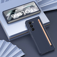 Etui do Samsung Galaxy Z Fold6 5G, ze szkłem i rysikiem, granatowe / różowe