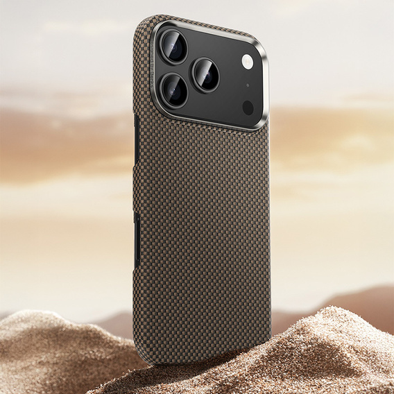 Etui BENKS Kevlar do iPhone 17 Pro, Magnetic Armor Tint 1000D 0069, do MagSafe, aktywny przycisk – złote