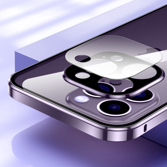 Etui do iPhone 14 Pro, Magnetic Dual Glass, fioletowe