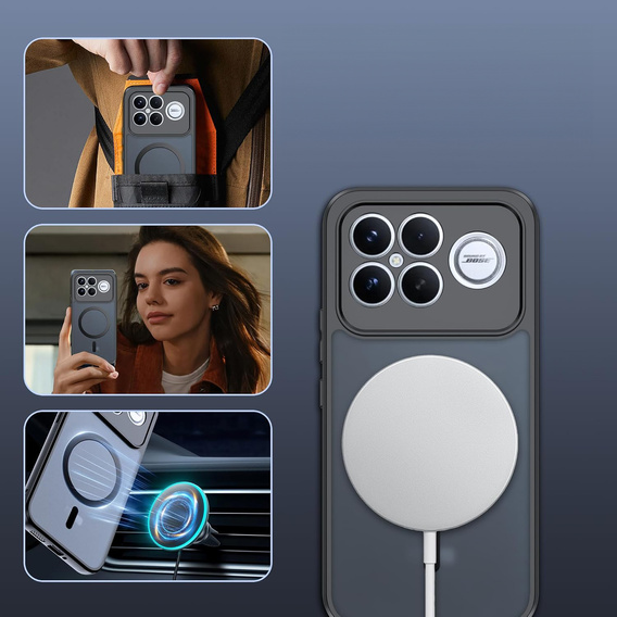 Etui do Xiaomi Poco F8 Ultra, do MagSafe, ERBORD Matt Case, czarny