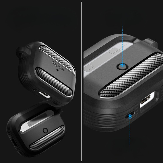 Etui SPIGEN  na Słuchawki Airpods Pro 1 / 2, Rugged Armor, Matte Black