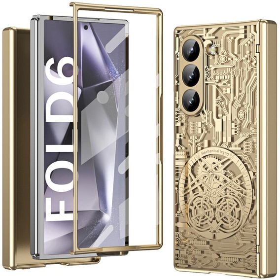 Etui do Samsung Galaxy Z Fold6 5G, Mechanical Legend, złote