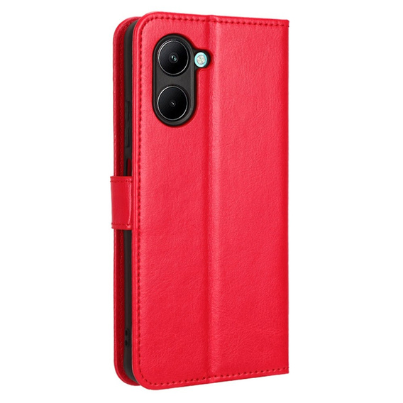 Etui z klapką do Realme C33, Crazy Horse Wallet, czerwone