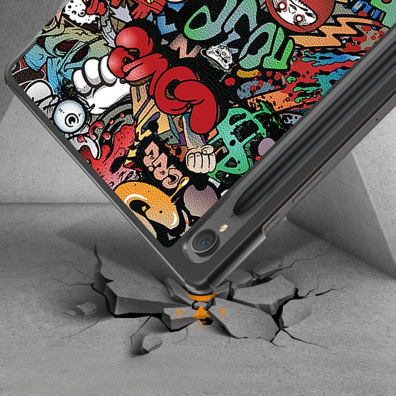 Etui do Samsung Galaxy Tab S9, Smartcase Hybrid z miejscem na rysik, graffiti