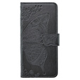 Etui z klapką do Samsung Galaxy S23 FE, Butterfly, czarne