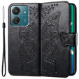 Etui z klapką do Xiaomi Redmi 13C / Poco C65, Butterfly, czarne