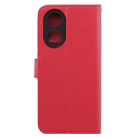 Etui z klapką do Oppo A38 4G / Oppo A18 4G, Crazy Horse Wallet, czerwone