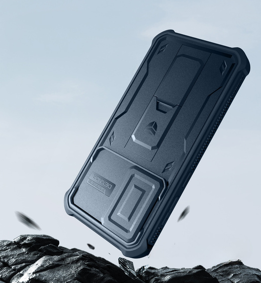Etui pancerne do Samsung Galaxy A36 5G, Dexnor Kickstand Cam Protector, niebieskie