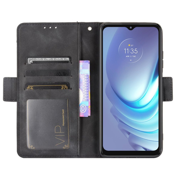 Etui z klapką do Motorola Moto G50, Card Slot, czarne