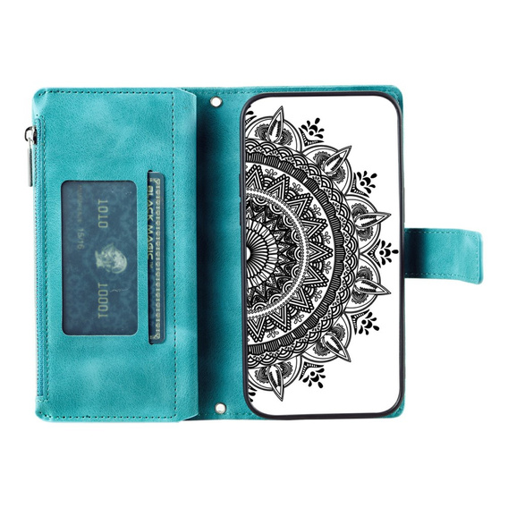 Etui z klapką do Xiaomi Redmi Note 13 Pro 4G / Xiaomi Redmi Note 14S / Xiaomi Poco M6 Pro 4G, Mandala, zielone