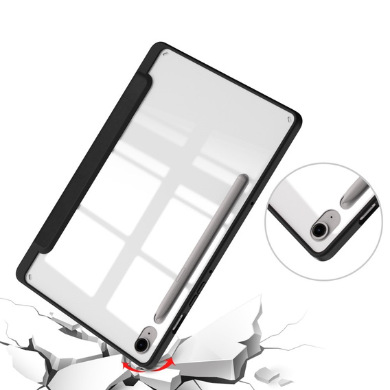 Etui do Samsung Galaxy Tab S10 FE+ Plus, Smartcase Hybrid, z miejscem na rysik, czarne
